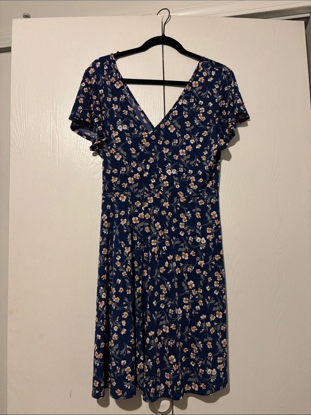 Never Worn Kaileigh Navy Floral Wrap Mini Dress - Picture 3 of 3